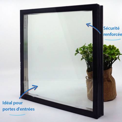 VITRE DOUBLE VITRAGE 2 FACES FEUILLETÉES (646*333)