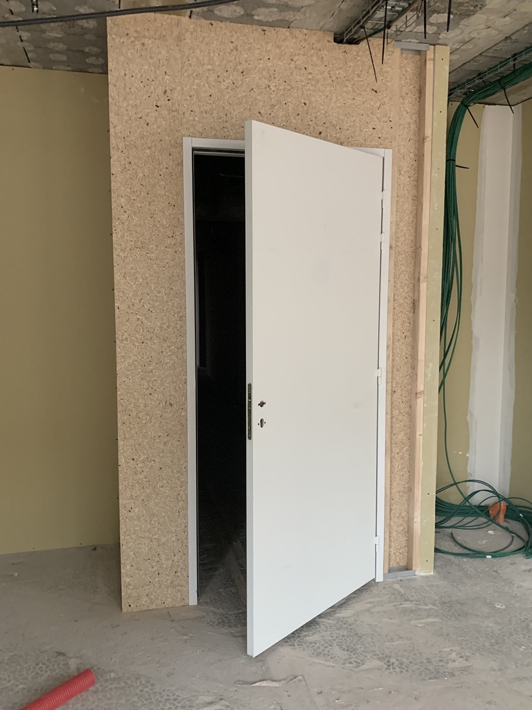 Bloc Porte pleine stratifiée deux faces CF1/2h (83 cm, 204cm, poussant D)