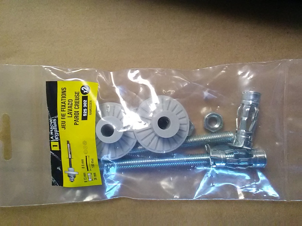 FIXATION LAVABO 8*36 JEU PAROI CREUSE