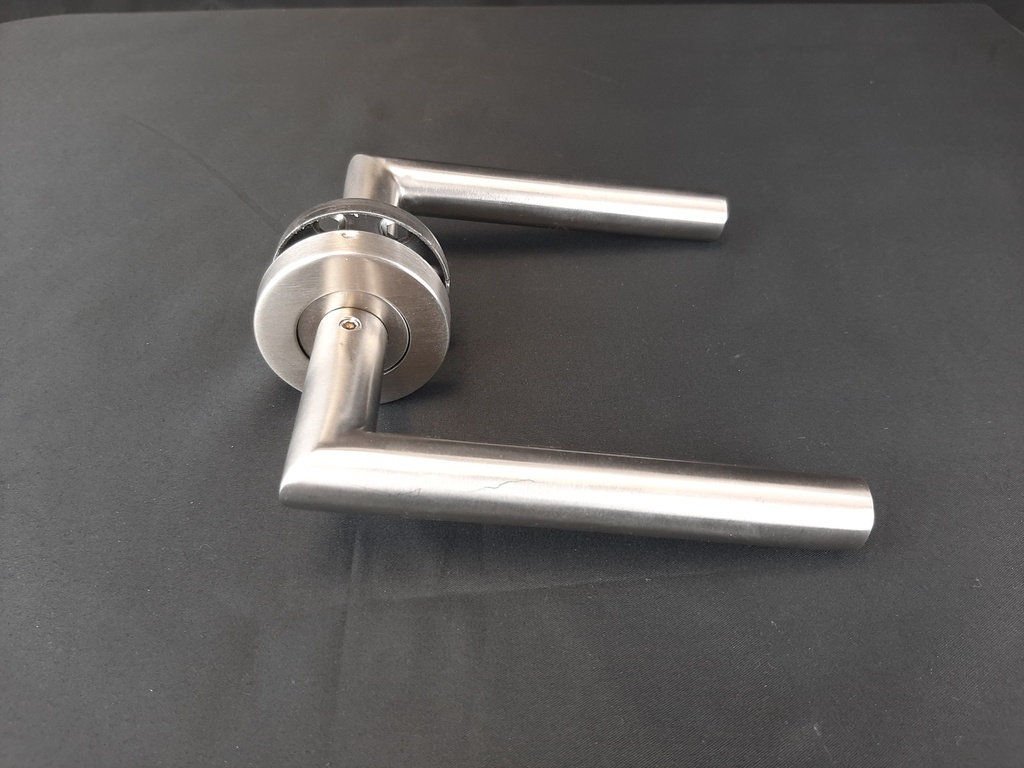 Béquille double droite inox avec rosace